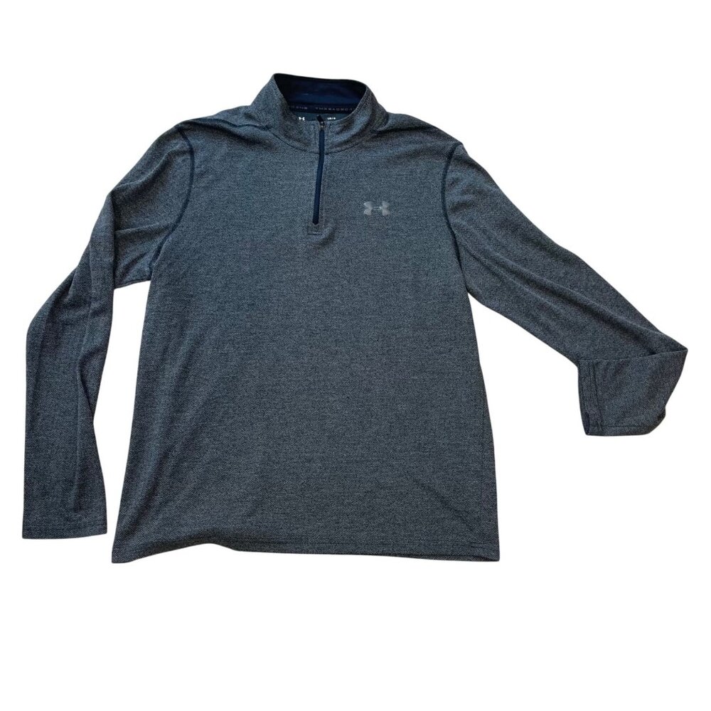 Under Armour Threadborne Siro Quarter Zip Pullover Men's Size Large Gray Chevron